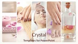  Presentation with spa concept - Slide deck having manicure - spa concept luxury treatment collage background and a lemonade colored foreground