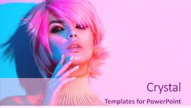  Presentation with girl design - Presentation theme enhanced with manicure and haircut art design background and a white colored foreground