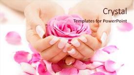  Presentation with nails manicure - Slides featuring manicure and hands spa beautiful background and a lemonade colored foreground