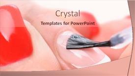  Presentation with enamel - Audience pleasing PPT layouts consisting of manicure-applying-clear-enamel backdrop and a lemonade colored foreground