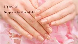  Presentation with nails manicure - Cool new slide deck with manicure-beauty-nails-beautiful-woman backdrop and a lemonade colored foreground