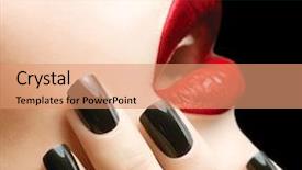  Presentation with nails manicure - Presentation having manicure black nails and red background and a coral colored foreground