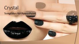  Presentation with nail art - Cool new theme with manicure dark lipstick nail art backdrop and a coral colored foreground