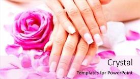  Presentation with pink rose petals - Amazing presentation theme having manicure hands spa beautiful female backdrop and a lavender colored foreground