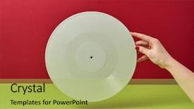  Presentation with album - Colorful presentation enhanced with manicure holds a retro backdrop and a yellow colored foreground