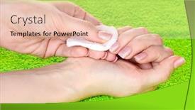  Presentation with manicure - Presentation design with manicure-process background and a lemonade colored foreground