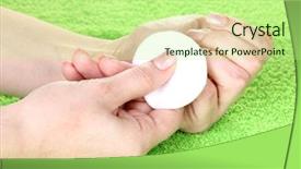  Presentation with manicure - Colorful presentation enhanced with manicure-process backdrop and a mint green colored foreground