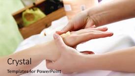  Presentation with spa salon - Slides enhanced with manicure related objects in spa background and a coral colored foreground