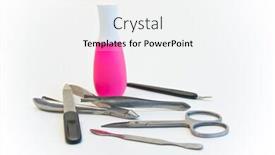  Presentation with manicure - Colorful PPT theme enhanced with manicure set on white background backdrop and a white colored foreground