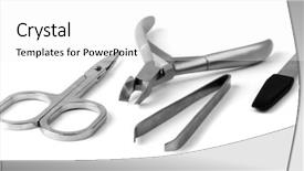  Presentation with manicure - Audience pleasing presentation consisting of manicure tools on white background backdrop and a white colored foreground