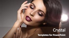  Presentation with nail spa - PPT theme enhanced with manicure with nail polish products background and a  colored foreground