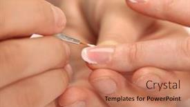  Presentation with manicure - Beautiful slide deck featuring manicure backdrop and a coral colored foreground