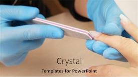  Presentation with nail salon - Presentation theme enhanced with manicurist-files-the-shape background and a coral colored foreground