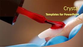  Presentation with nail - Presentation enhanced with manicurist-paints-nails-with-red background and a tawny brown colored foreground