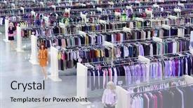  Presentation with clothing - Slide set featuring manikin - big clothing store dummies background and a lemonade colored foreground