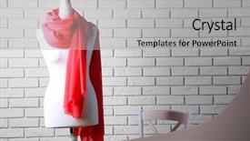  Presentation with mannequin - PPT theme having manikin - mannequin with cloth in room background and a light gray colored foreground