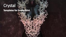  Presentation with white flowers - PPT layouts having manikin - piece made with 3d printer background and a dark gray colored foreground