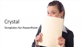  Presentation with legal - Audience pleasing presentation theme consisting of manila folder - business woman holding legal documents backdrop and a white colored foreground