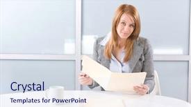  Presentation with legal - PPT layouts enhanced with manila folder - business woman holding legal documents background and a  colored foreground