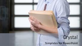  Presentation with reading - Colorful theme enhanced with manila folder - business woman reading documents backdrop and a  colored foreground