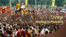  Presentation with manila - PPT theme featuring manila-january-9-feast background and a tawny brown colored foreground