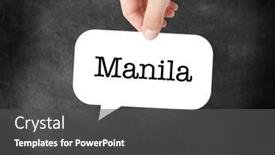  Presentation with manila - Presentation theme with manila written on a speechbubble background and a dark gray colored foreground