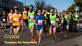  Presentation with runners - Beautiful theme featuring manises-valencia-spain-dec-22 backdrop and a tawny brown colored foreground