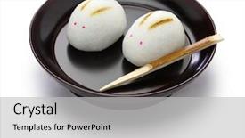  Presentation with moon apollo robotics - PPT theme having past events - rabbit manju japanese confection background and a light gray colored foreground
