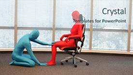  Presentation with mankind - Slide set featuring mankind - correct sitting position on office background and a sky blue colored foreground