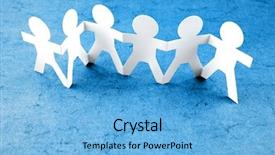  Presentation with mankind - Slide deck with mankind - group of people holding hands background and a light blue colored foreground