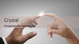  Presentation with mankind - Beautiful PPT theme featuring mankind - two hands backdrop and a mint green colored foreground