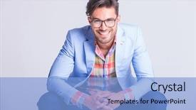  Presentation with spread - Cool new PPT theme with manly backgrounds - close portrait attractive man posing backdrop and a light blue colored foreground