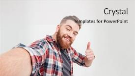  Presentation with selfie - Audience pleasing slide deck consisting of manly backgrounds - close up portrait backdrop and a light gray colored foreground