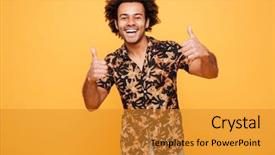  Presentation with cheerful - Audience pleasing PPT layouts consisting of manly backgrounds - image of cheerful young african backdrop and a gold colored foreground