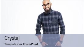  Presentation with afro - PPT theme consisting of manly backgrounds - smiling afro american man standing background and a light blue colored foreground