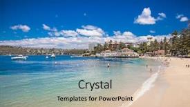  Presentation with manly - Cool new slide deck with manly beach in sydney backdrop and a lemonade colored foreground