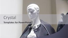  Presentation with mannequin - Slide set consisting of mannequin-female-shop-window-fashion background and a light gray colored foreground