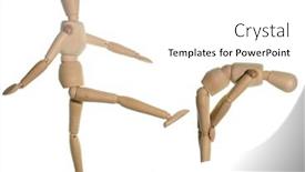  Presentation with motivational - Presentation theme consisting of mannequin giving a motivational kick background and a white colored foreground