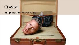  Presentation with mannequin - Audience pleasing PPT theme consisting of mannequin head from the 1930 backdrop and a coral colored foreground