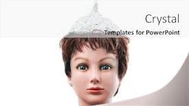  Presentation with mannequin - Amazing PPT theme having mannequin-head-in-a-foil backdrop and a white colored foreground