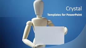  Presentation with mannequin - Colorful PPT layouts enhanced with mannequin-holding-a-blank-business backdrop and a teal colored foreground