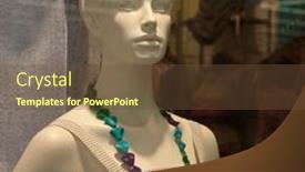  Presentation with mannequin - Beautiful PPT theme featuring mannequin-in-window-shop-close backdrop and a tawny brown colored foreground