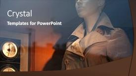  Presentation with mannequin - Presentation design consisting of mannequin-no-brandnames-or-copyright background and a gray colored foreground