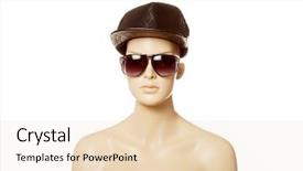  Presentation with mannequin - Cool new slides with mannequin wearing fashion sunglasses and hat backdrop and a lemonade colored foreground