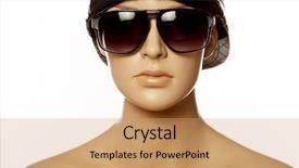 Presentation with mannequin - Audience pleasing theme consisting of mannequin wearing fashion sunglasses and hat on white backdrop and a coral colored foreground
