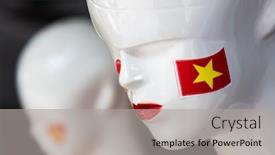  Presentation with clothes shop - Slide deck having mannequins-in-a-clothes-shop background and a light gray colored foreground