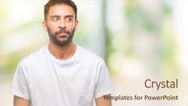  Presentation with isolated paw prints over white - Audience pleasing theme consisting of staar - adult hispanic man over isolated backdrop and a  colored foreground