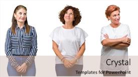  Presentation with people collage - PPT theme featuring interest groups - collage of group of senior background and a coral colored foreground