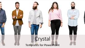  Presentation with interest groups - Cool new slide set with interest groups - collage of people over white backdrop and a light gray colored foreground