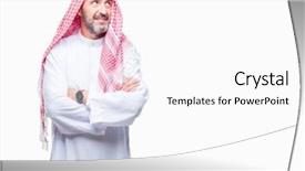  Presentation with arab - Amazing PPT layouts having staar - senior arab man wearing keffiyeh backdrop and a white colored foreground